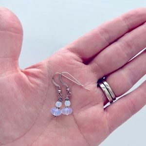 Handmade Silver Earrings with Opal beads